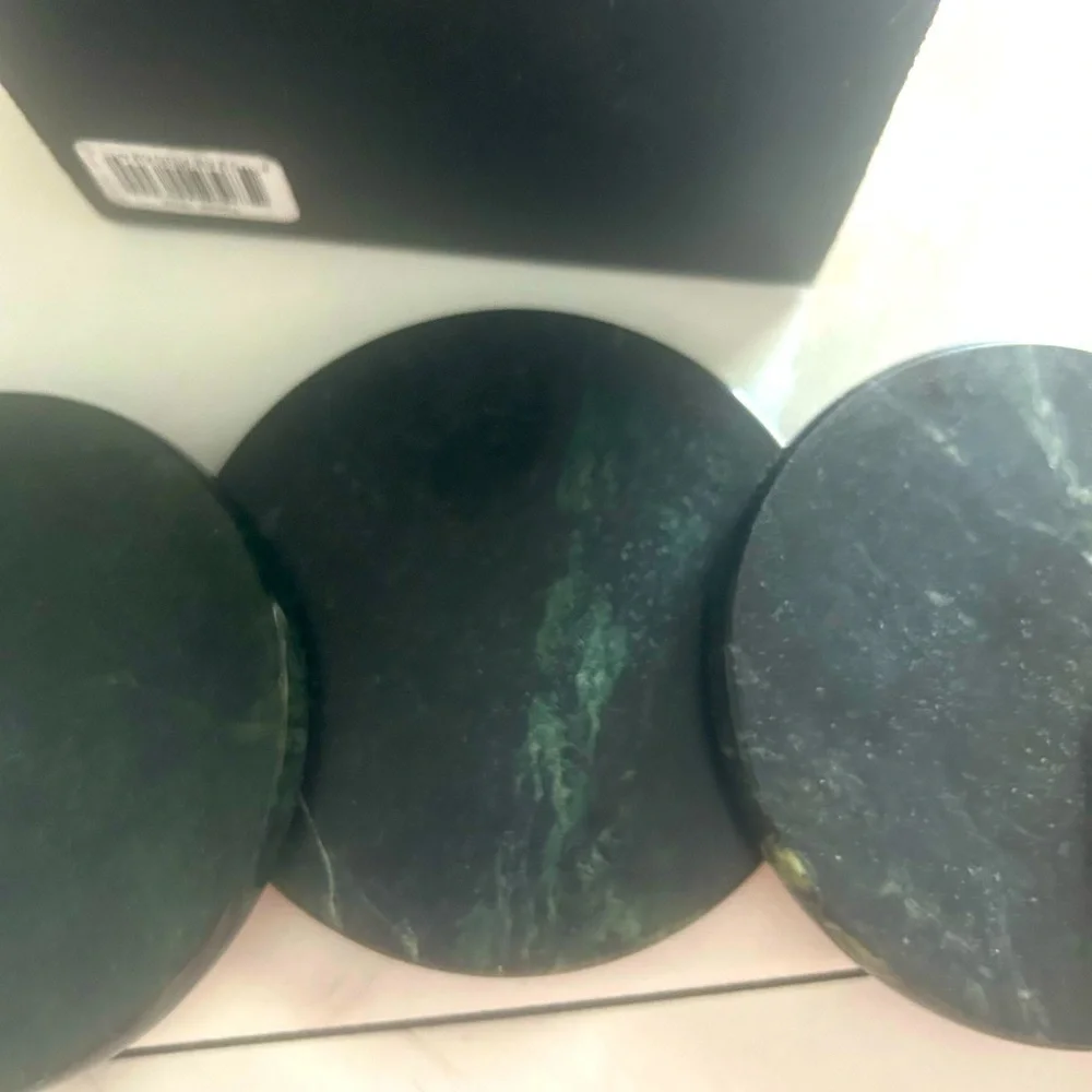 🍀 3 for $25 Black and Brown Marble Coaster Set Non Slip or Scratch Bottom